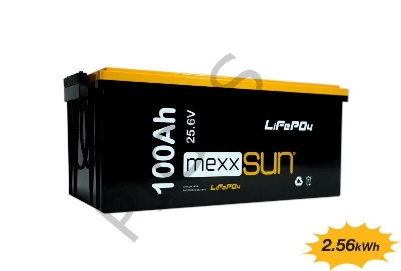MEXXSUN Lityum Akü 25.6V 100Ah (LiFePo4) 2560Wh