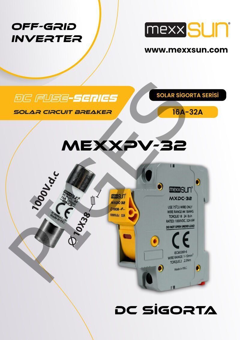 DC Sigorta + Sigorta Yuvası (32 1000V)