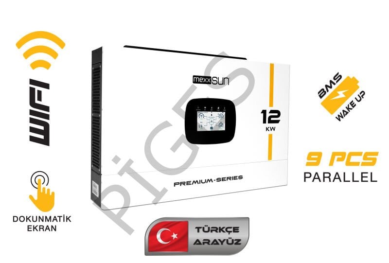 MEXXSUN 12kW - PREMİUM 48V 12kW OFFGRİD HİBRİT AKILLI İNVERTER  (Paralel /Wi-Fi/ Dual Output)