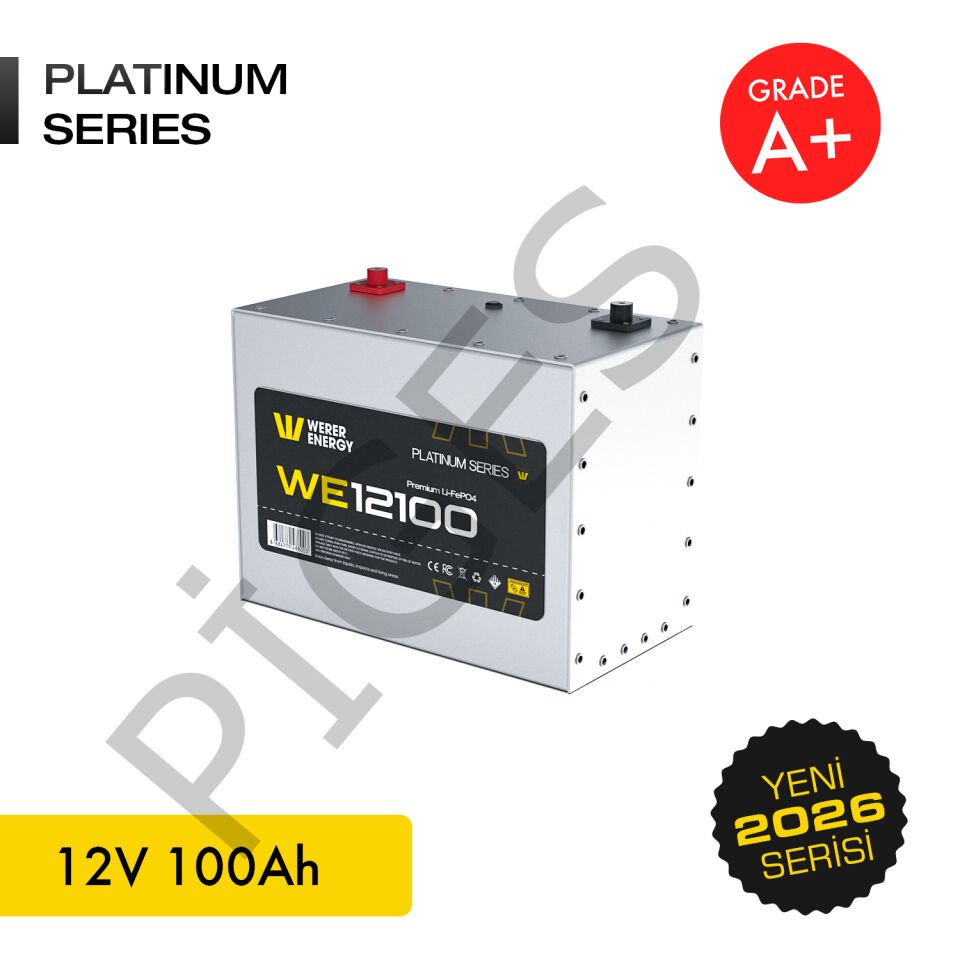 WERER ENERGY 12V | 100 AH LiFePO4 Lityum Demir Fosfat Batarya/Akü – Bluetooth