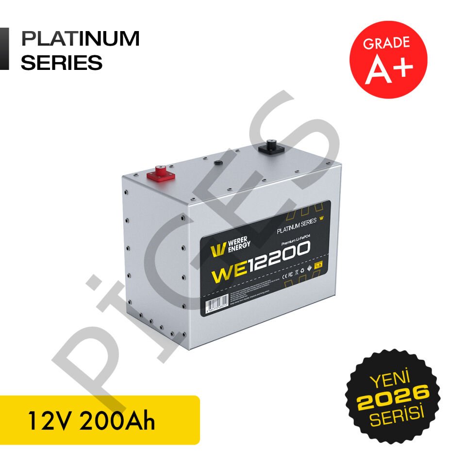 WERER ENERGY 12V | 200 AH LiFePO4 Lityum Demir Fosfat Batarya/Akü – Bluetooth