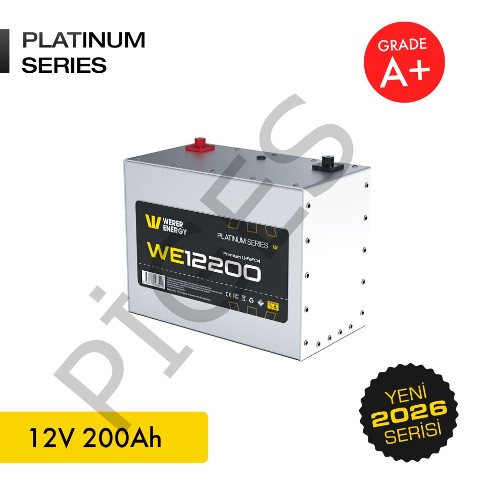 WERER ENERGY 12V | 200 AH LiFePO4 Lityum Demir Fosfat Batarya/Akü – Bluetooth