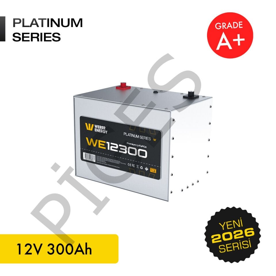 WERER ENERGY 12V | 300 AH LiFePO4 Lityum Demir Fosfat Batarya/Akü – Bluetooth