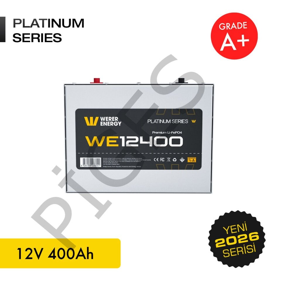 WERER ENERGY 12V | 400 AH LiFePO4 Lityum Demir Fosfat Batarya/Akü – Bluetooth