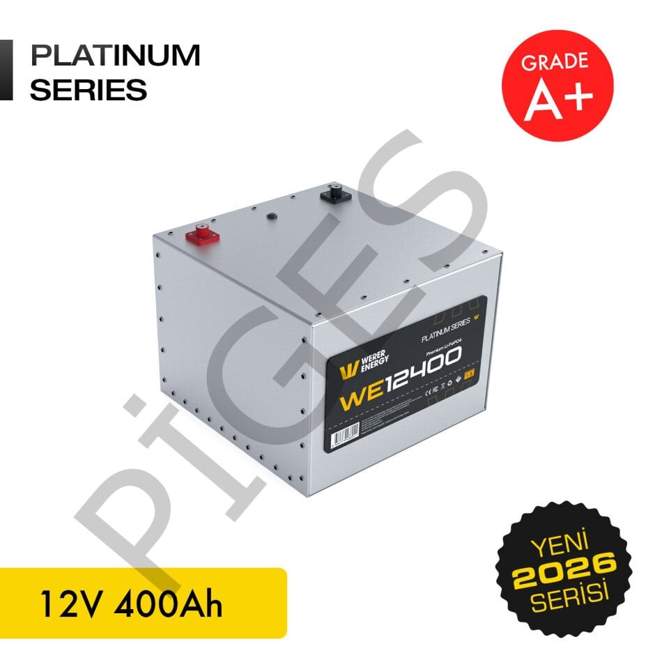 WERER ENERGY 12V | 400 AH LiFePO4 Lityum Demir Fosfat Batarya/Akü – Bluetooth