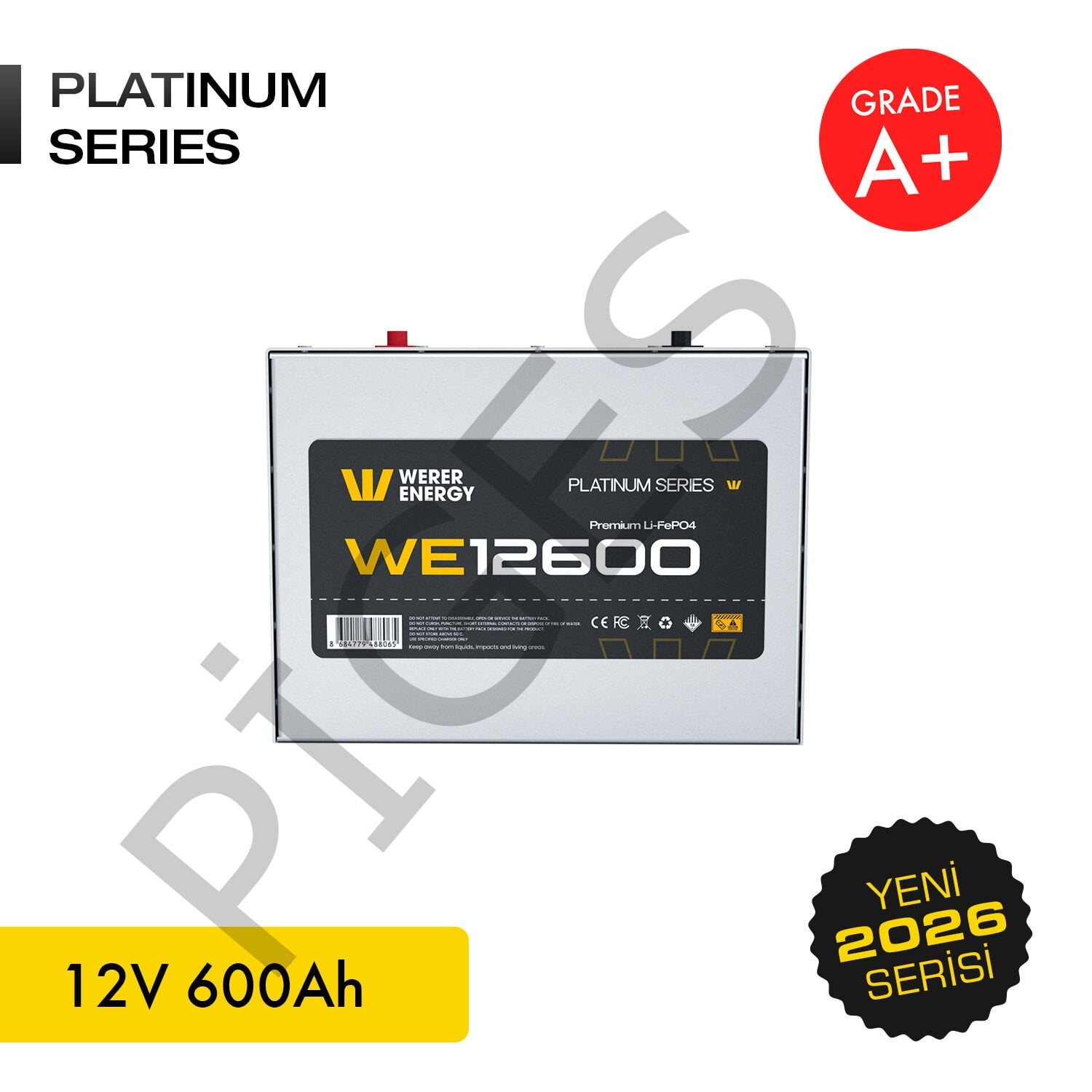 WERER ENERGY 12V | 600 AH LiFePO4 Lityum Demir Fosfat Batarya/Akü – Bluetooth