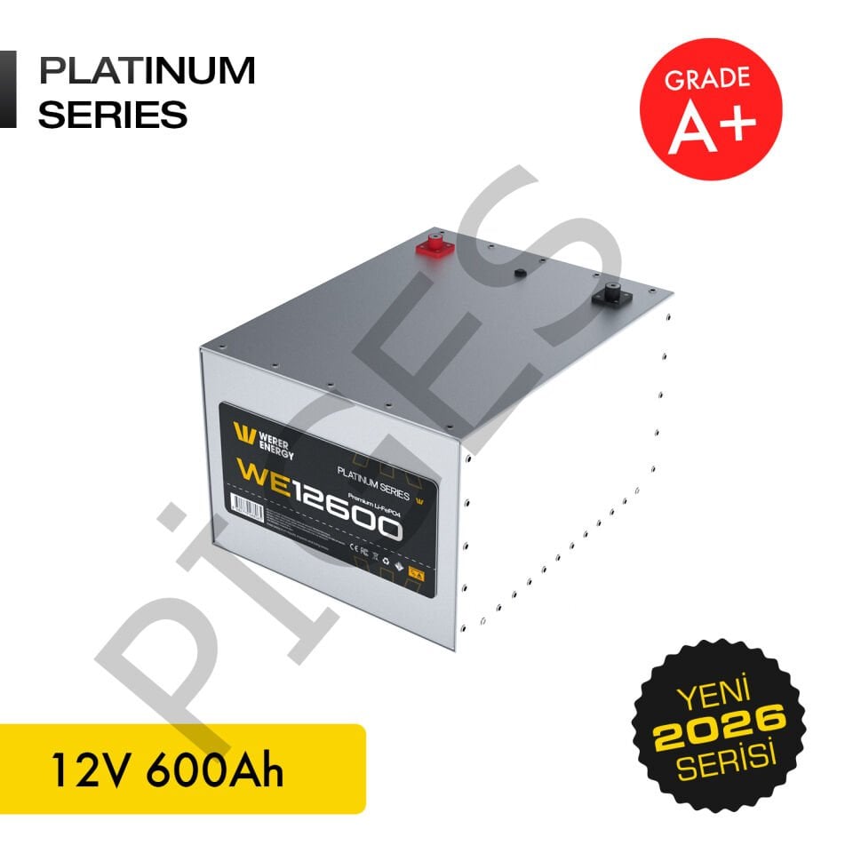 WERER ENERGY 12V | 600 AH LiFePO4 Lityum Demir Fosfat Batarya/Akü – Bluetooth
