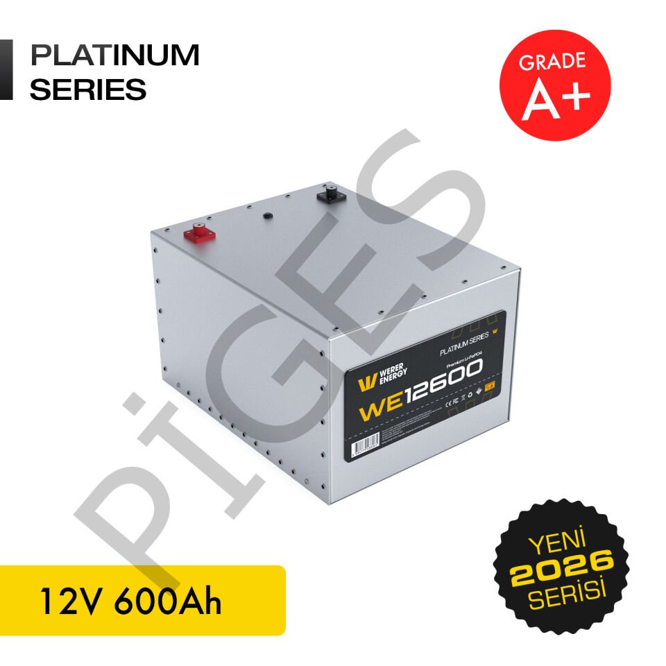 WERER ENERGY 12V | 600 AH LiFePO4 Lityum Demir Fosfat Batarya/Akü – Bluetooth