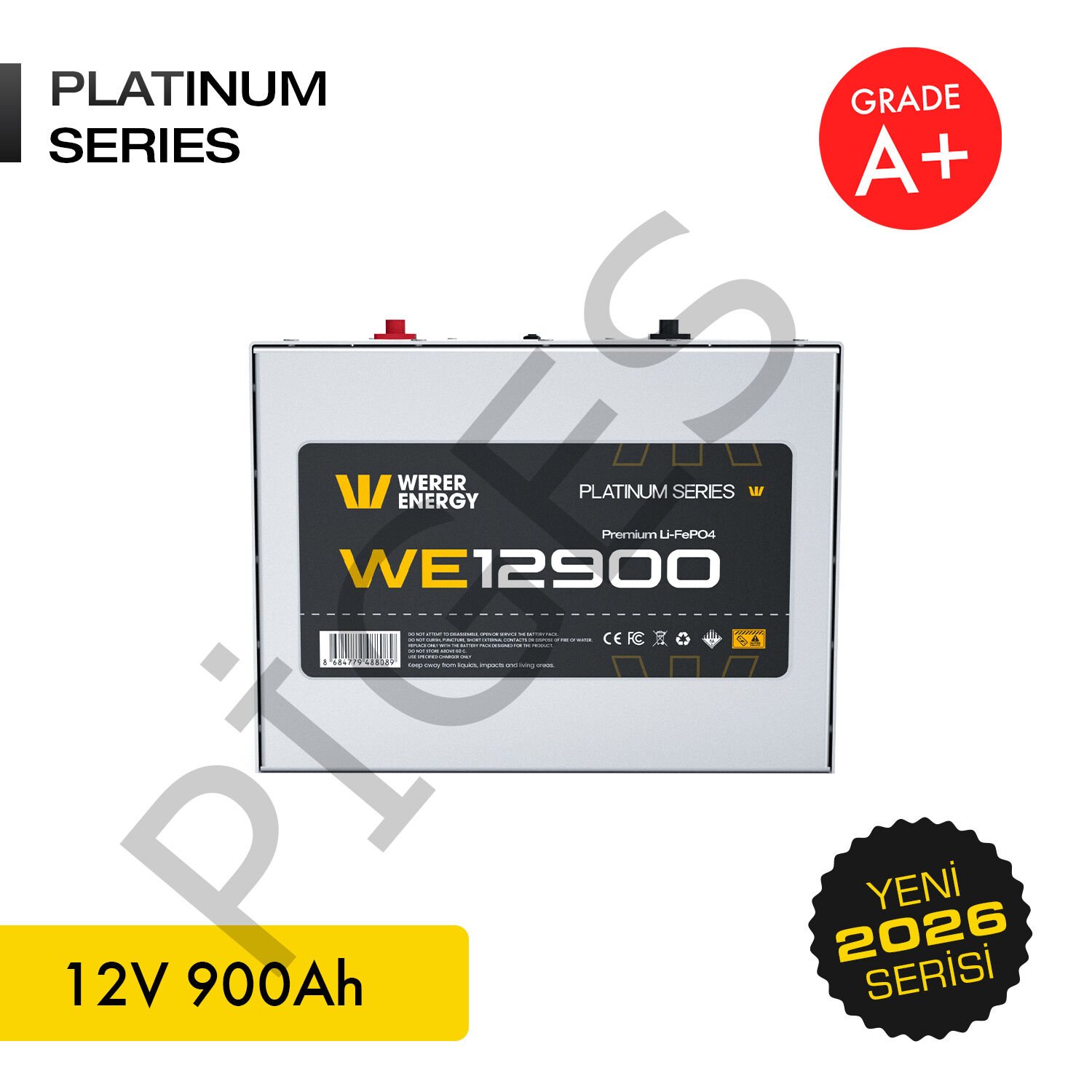 WERER ENERGY 12V | 900 AH LiFePO4 Lityum Demir Fosfat Batarya/Akü – Bluetooth
