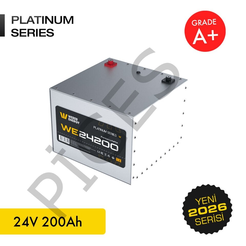 WERER ENERGY 24V | 200 AH LiFePO4 Lityum Demir Fosfat Batarya/Akü – Bluetooth