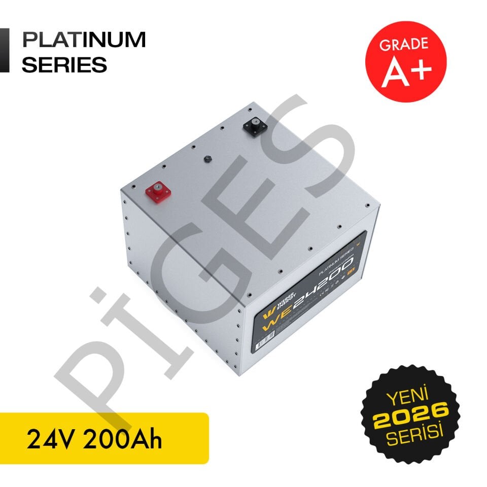 WERER ENERGY 24V | 200 AH LiFePO4 Lityum Demir Fosfat Batarya/Akü – Bluetooth