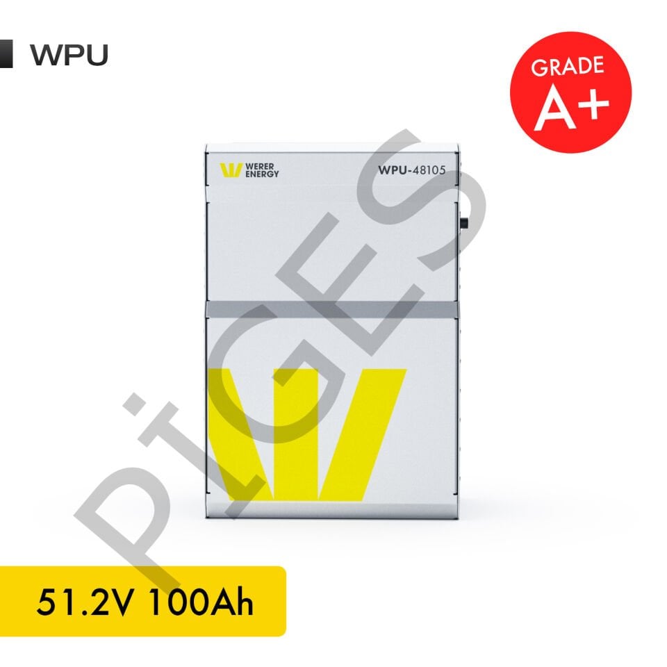WERER ENERGY 51.2V | 105AH 5.4 KW WPU LiFePO4 Lityum Demir Fosfat Batarya/Akü – Bluetooth