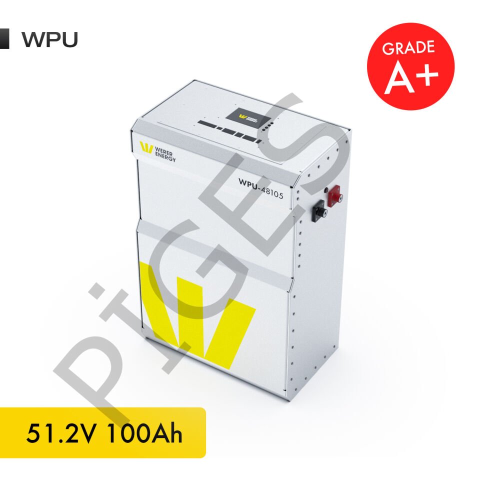 WERER ENERGY 51.2V | 105AH 5.4 KW WPU LiFePO4 Lityum Demir Fosfat Batarya/Akü – Bluetooth