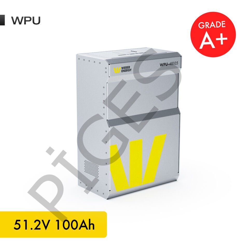 WERER ENERGY 51.2V | 105AH 5.4 KW WPU LiFePO4 Lityum Demir Fosfat Batarya/Akü – Bluetooth